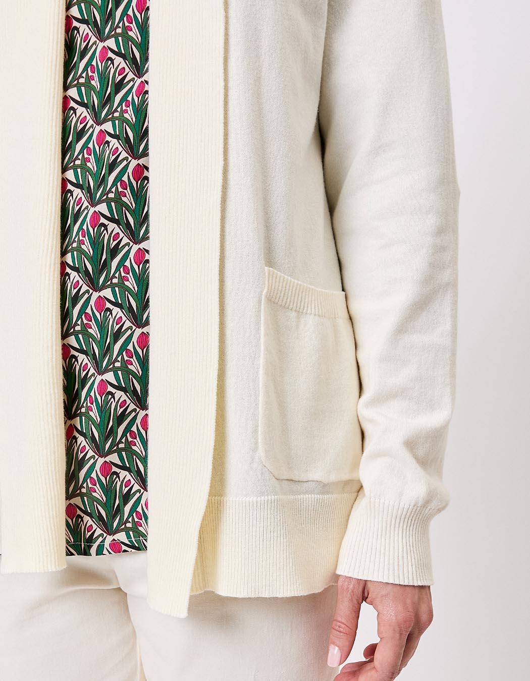 Plain long shawl-collar cardigan femme La Fiancée