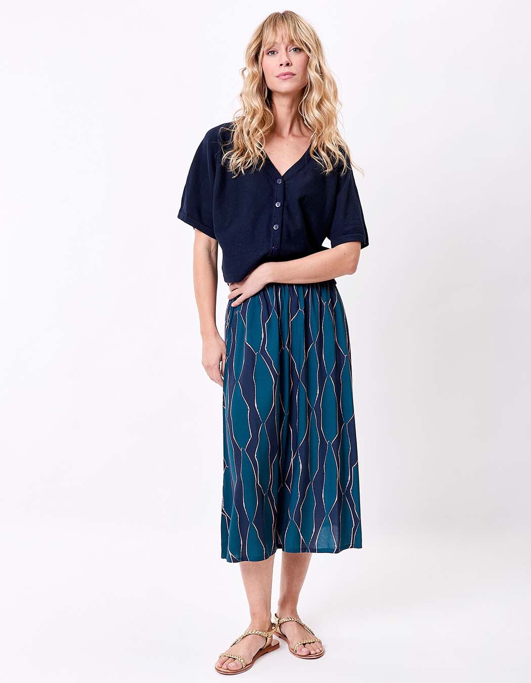 Flowy flared midi skirt femme La Fianc&eacute;e