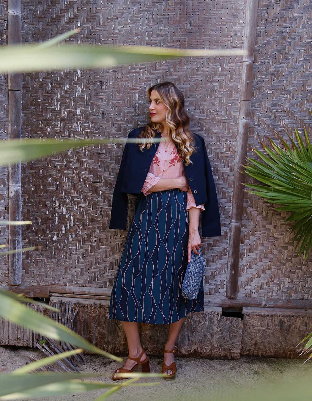 Flowy flared midi skirt femme La Fianc&eacute;e