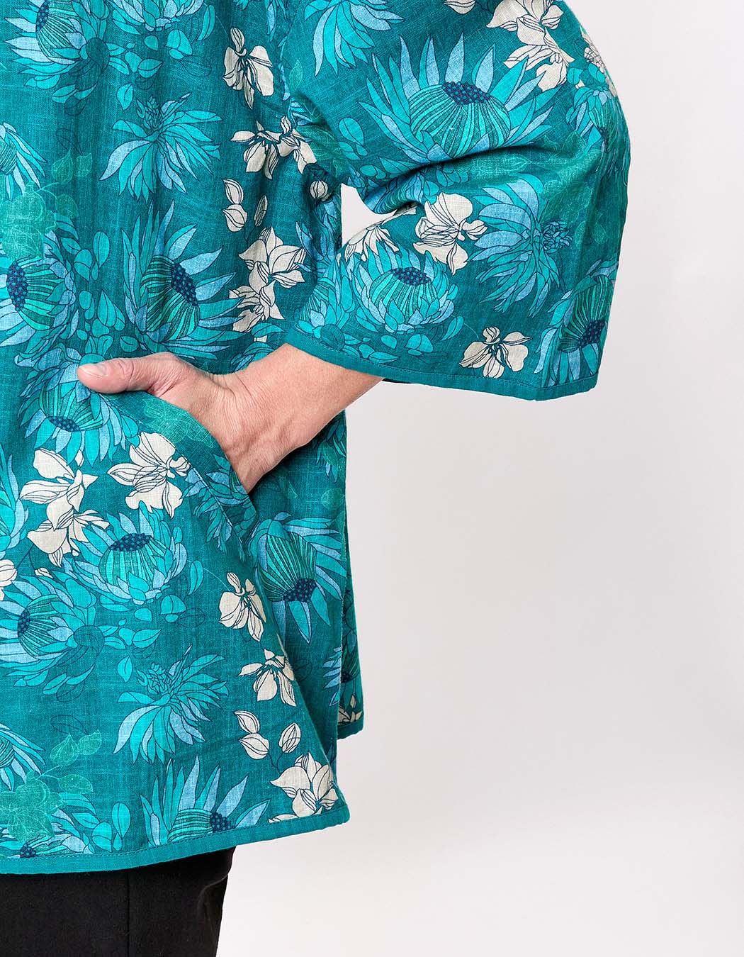 Reversible organic cotton kimono jacket femme La Fiancée