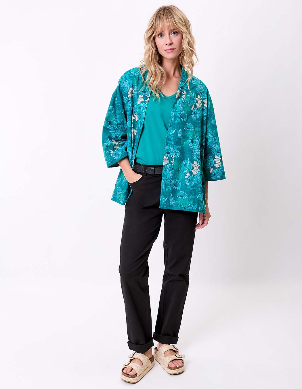 Reversible organic cotton kimono jacket femme La Fiancée