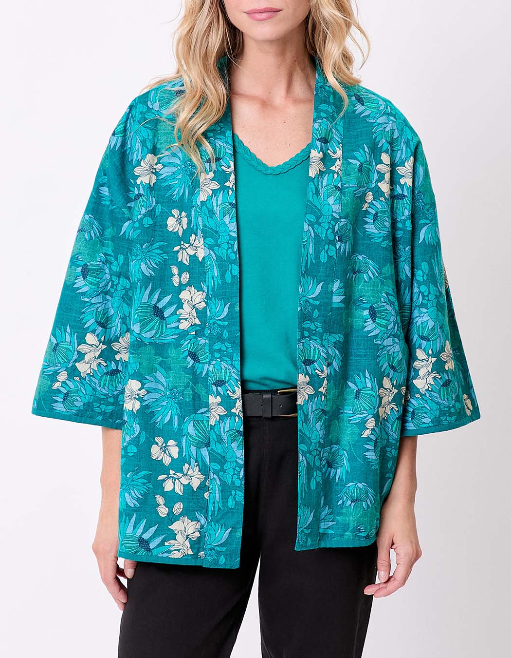 Reversible organic cotton kimono jacket femme La Fiancée