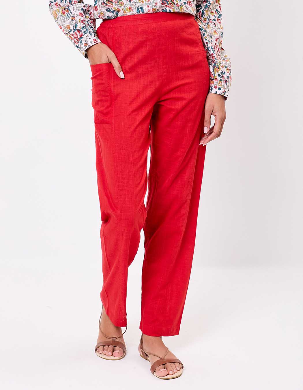 Straight organic cotton trousers with pockets femme La Fiancée