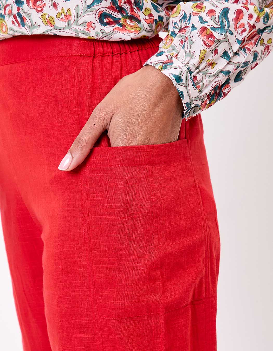 Straight organic cotton trousers with pockets femme La Fiancée