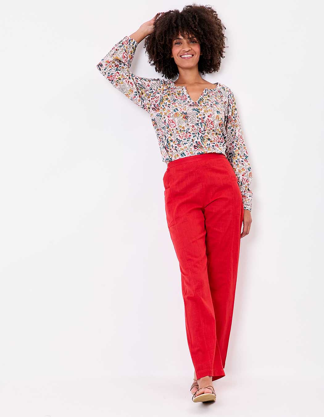 Straight organic cotton trousers with pockets femme La Fiancée