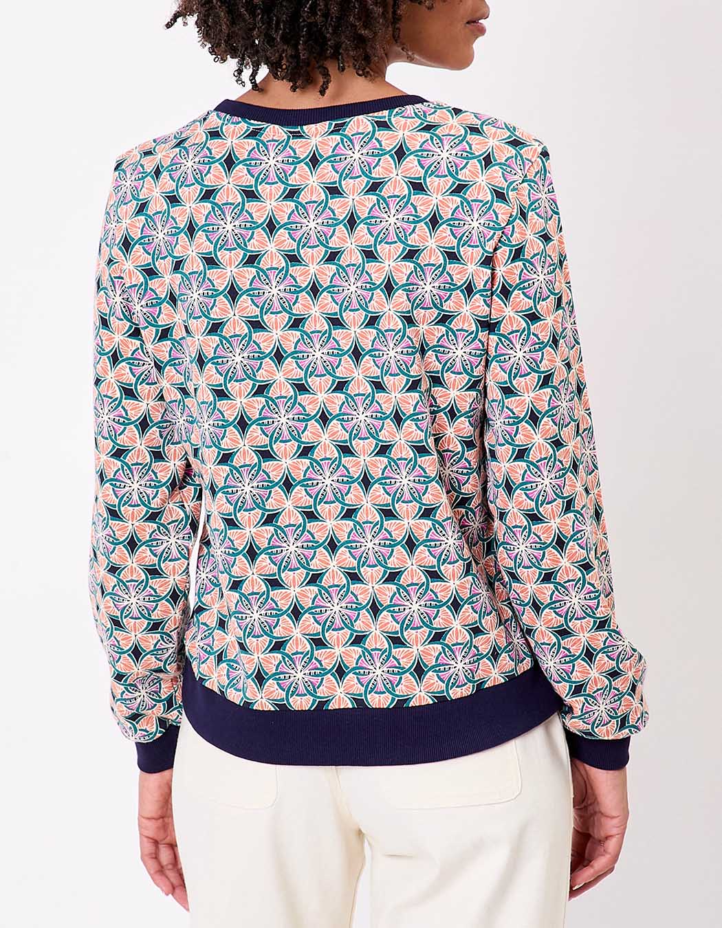 Printed organic cotton crewneck sweatshirt femme La Fiancée