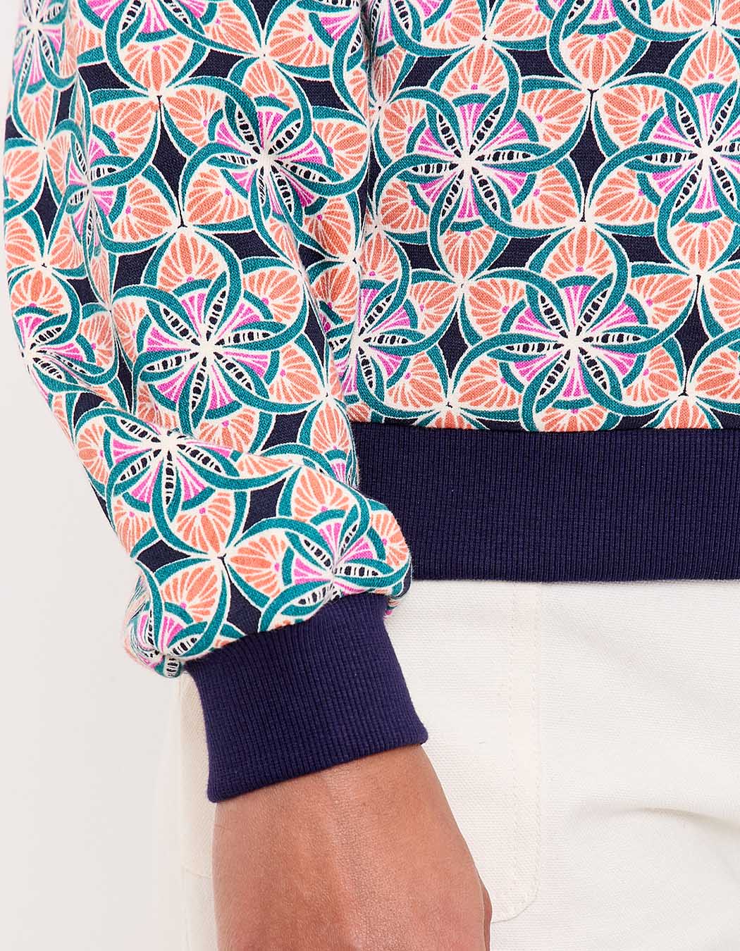 Printed organic cotton crewneck sweatshirt femme La Fiancée