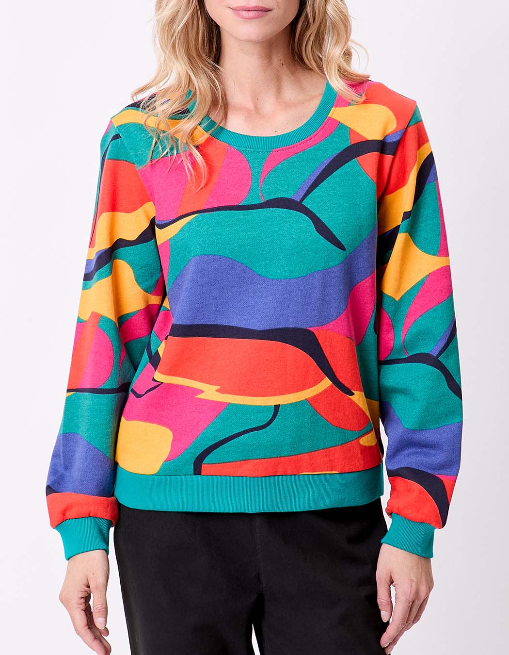 Printed organic cotton crewneck sweatshirt femme La Fiancée
