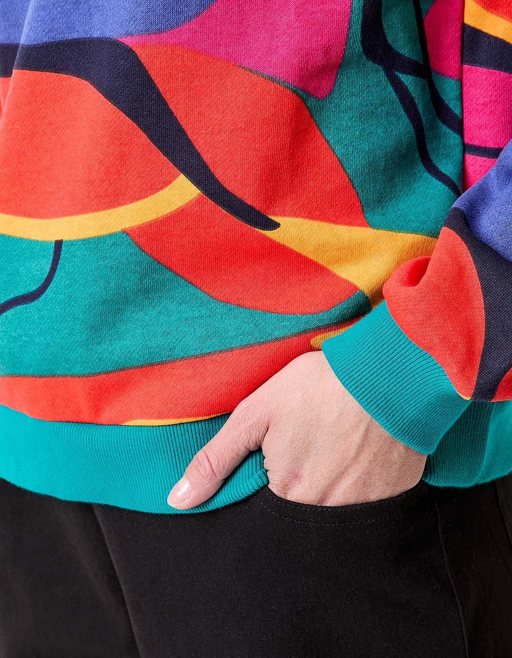 Printed organic cotton crewneck sweatshirt femme La Fiancée