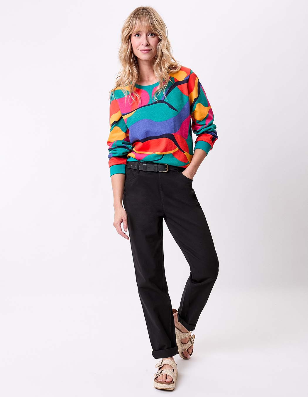 Printed organic cotton crewneck sweatshirt femme La Fiancée