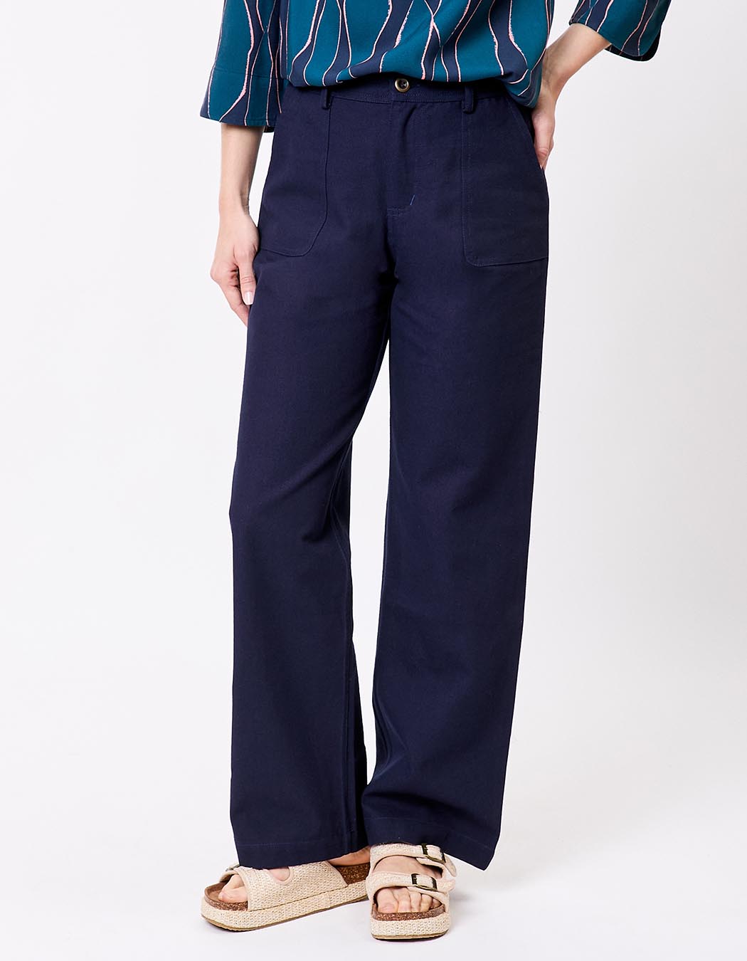 Straight thick organic cotton trousers femme La Fiancée