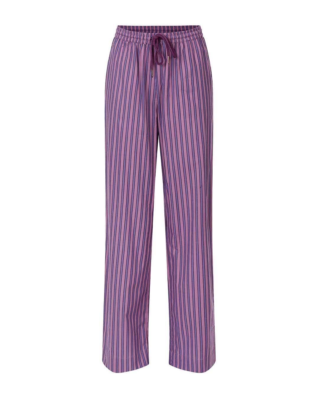 Striped organic cotton trousers femme La Fiancée