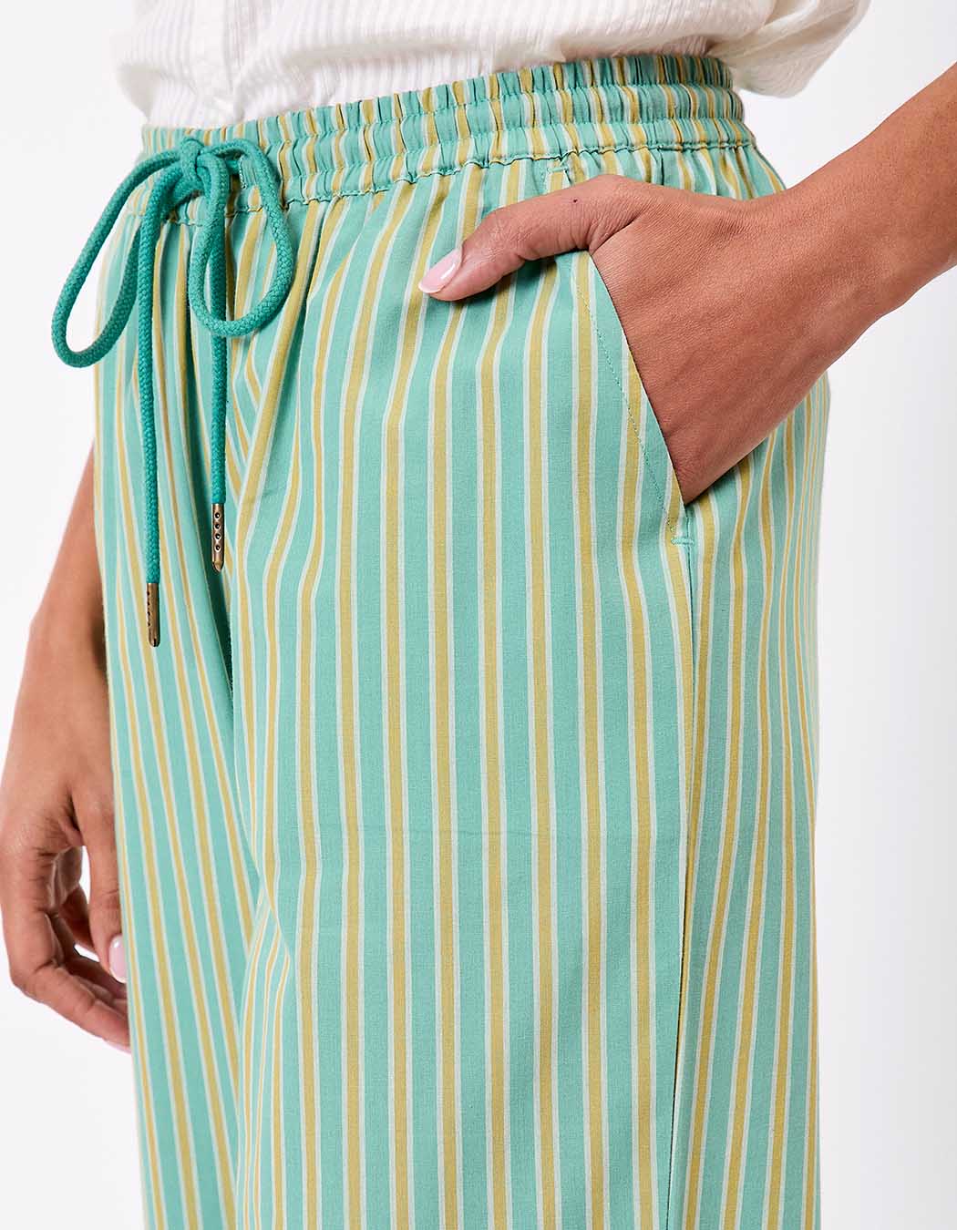 Striped organic cotton trousers femme La Fiancée