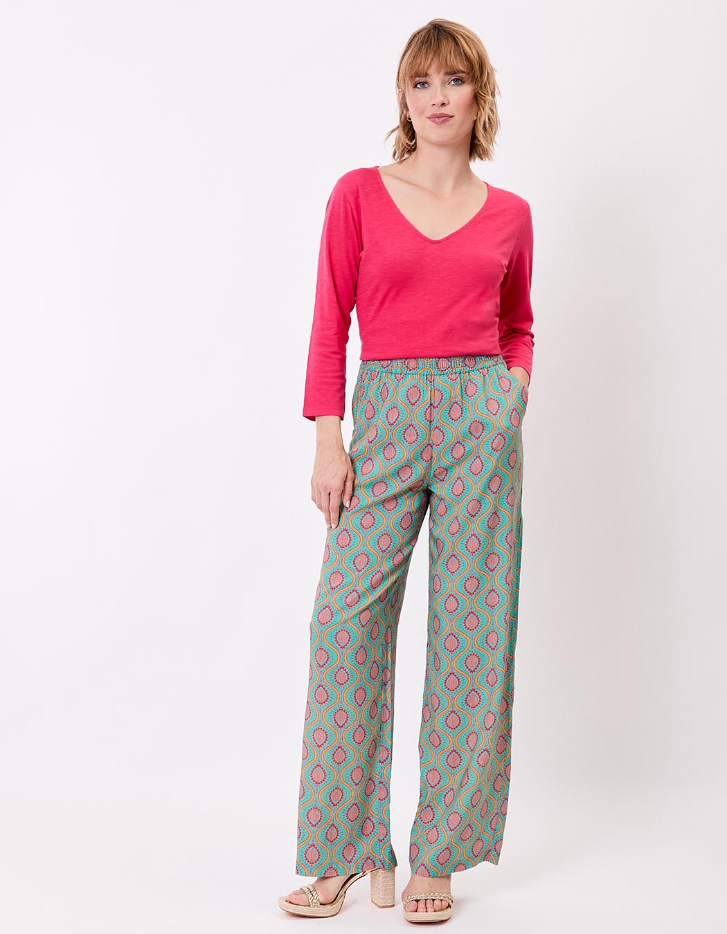 Wide elasticated flowy trousers femme La Fiancée