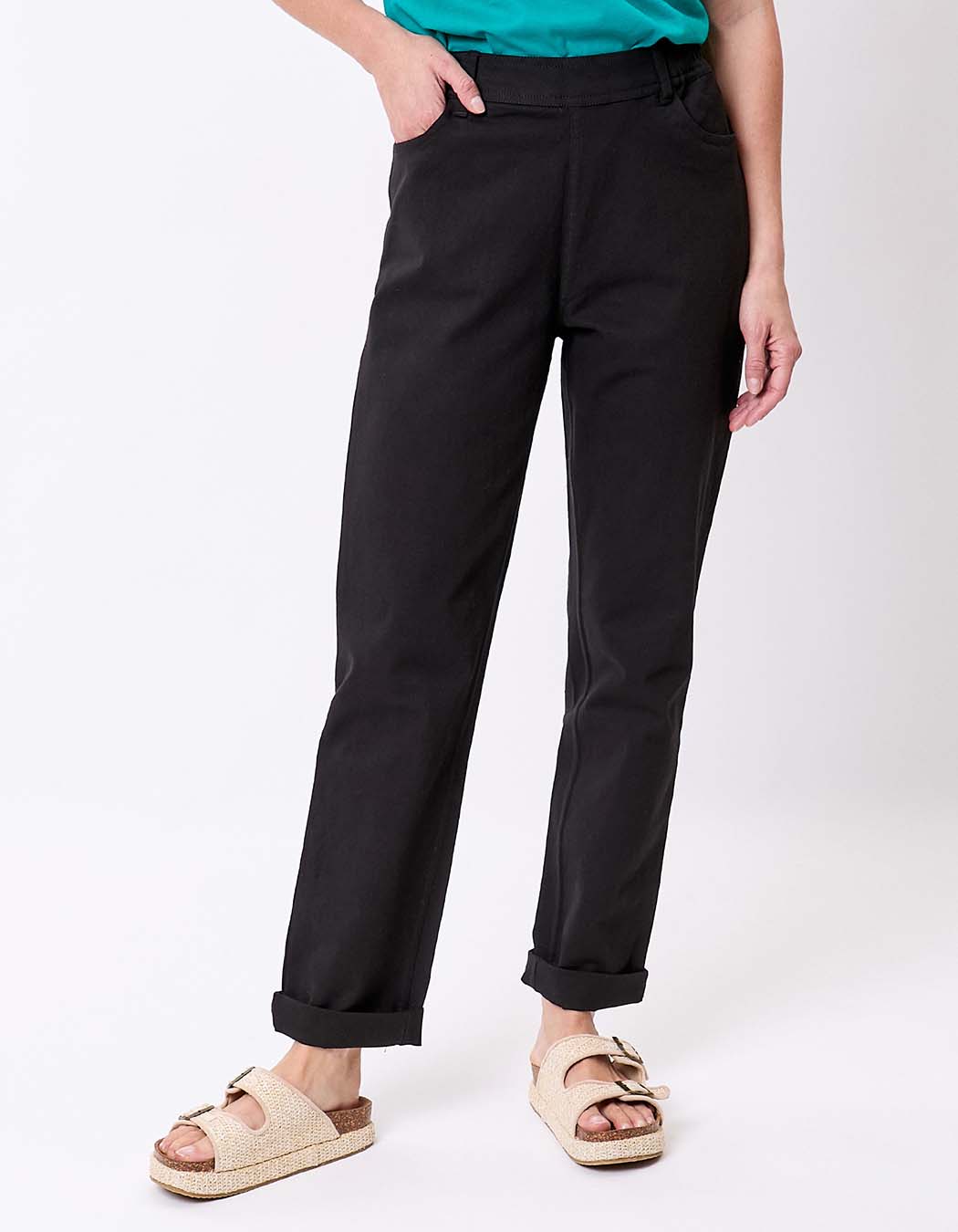 Fitted stretch cotton trousers femme La Fiancée