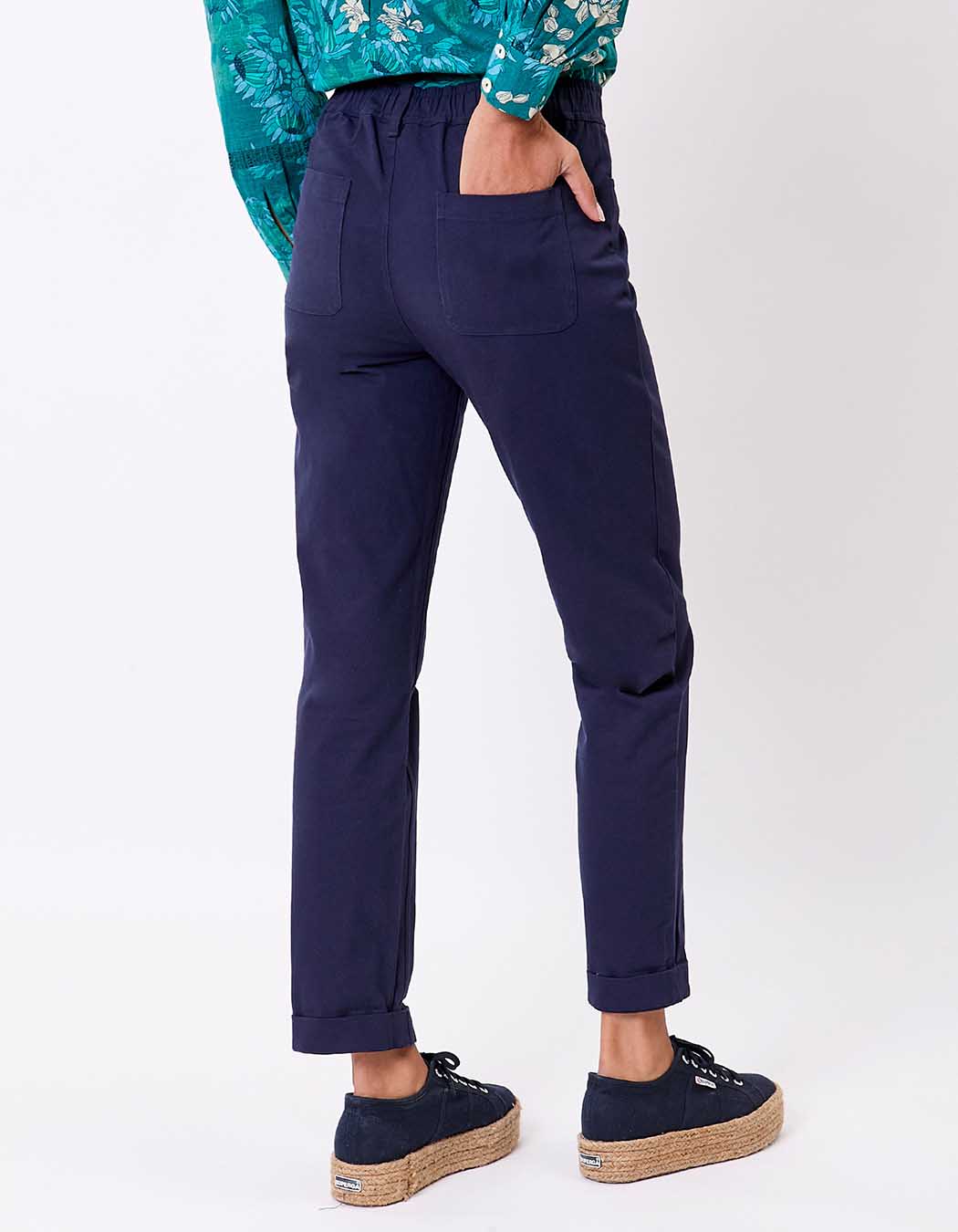 Fitted stretch cotton trousers femme La Fiancée
