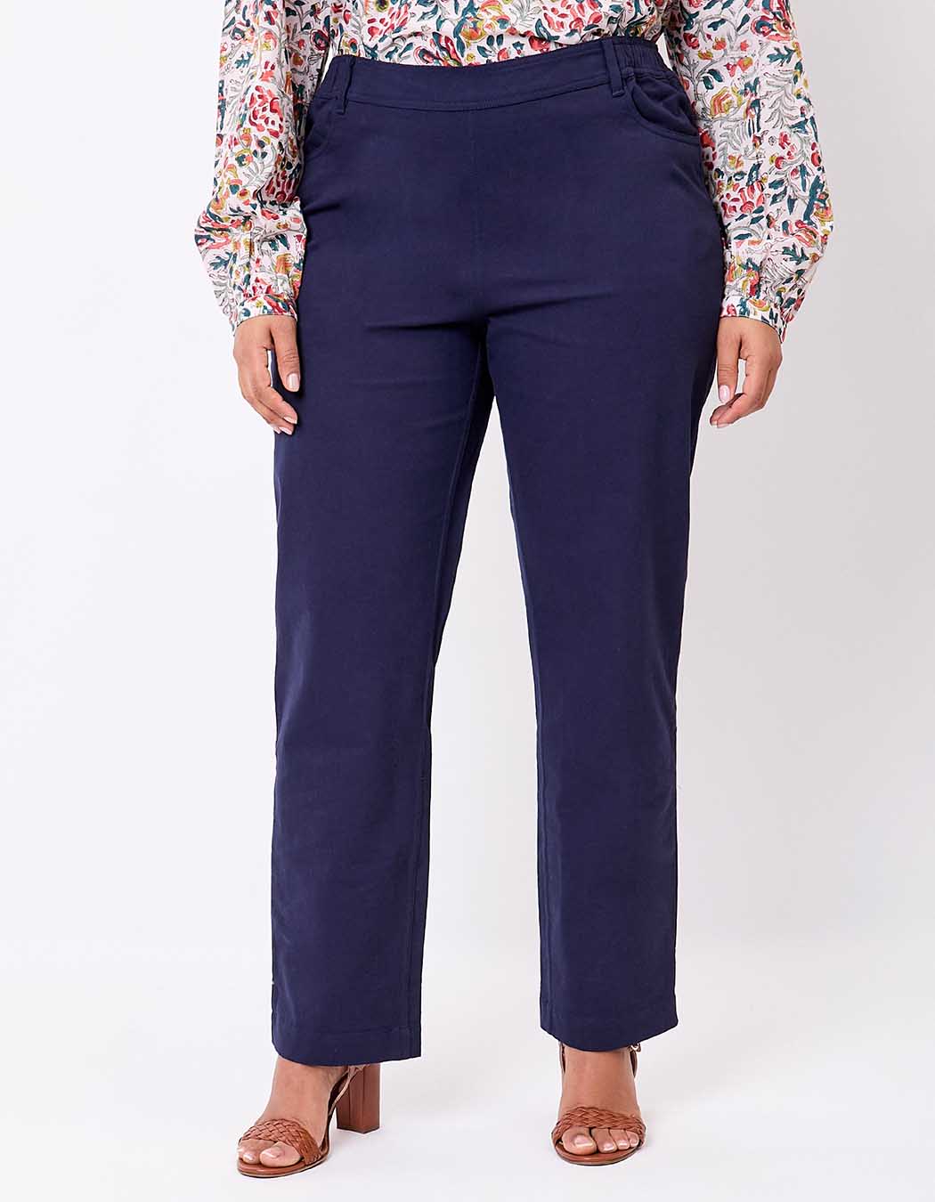 Fitted stretch cotton trousers femme La Fiancée