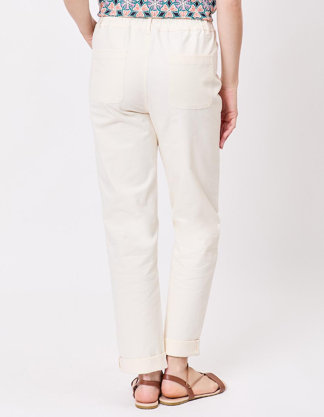 Fitted stretch cotton trousers femme La Fiancée