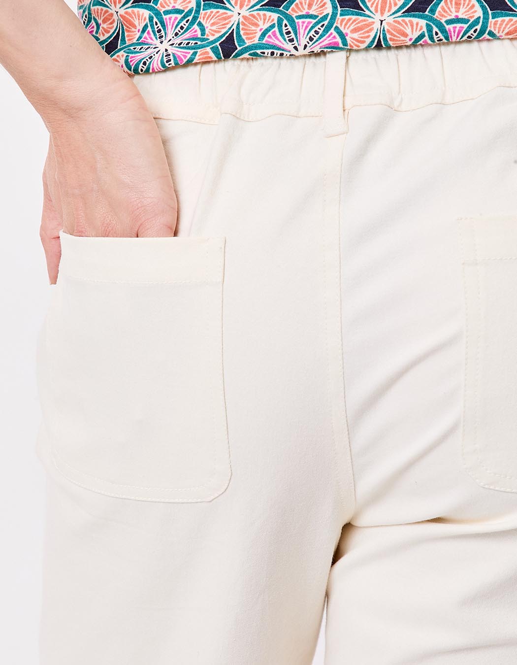 Fitted stretch cotton trousers femme La Fiancée