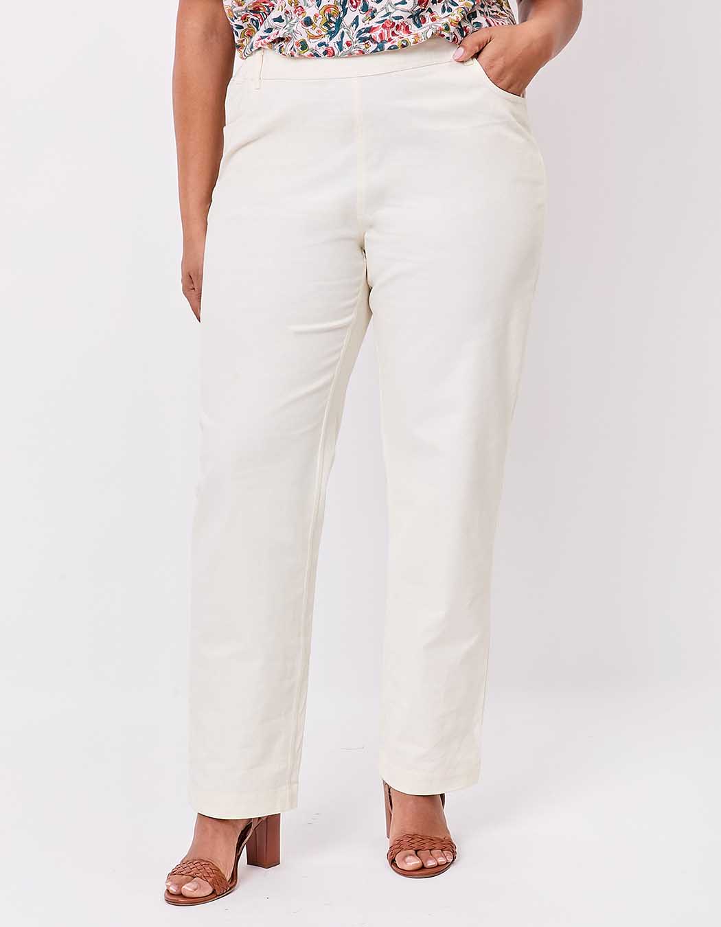 Fitted stretch cotton trousers femme La Fiancée