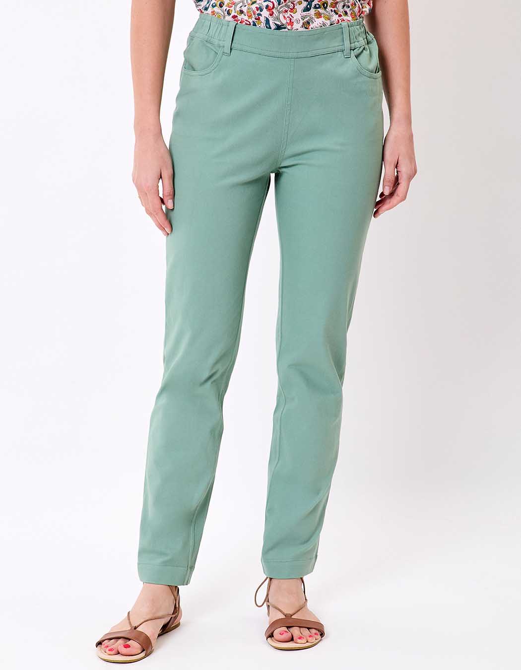 Fitted stretch cotton trousers femme La Fiancée