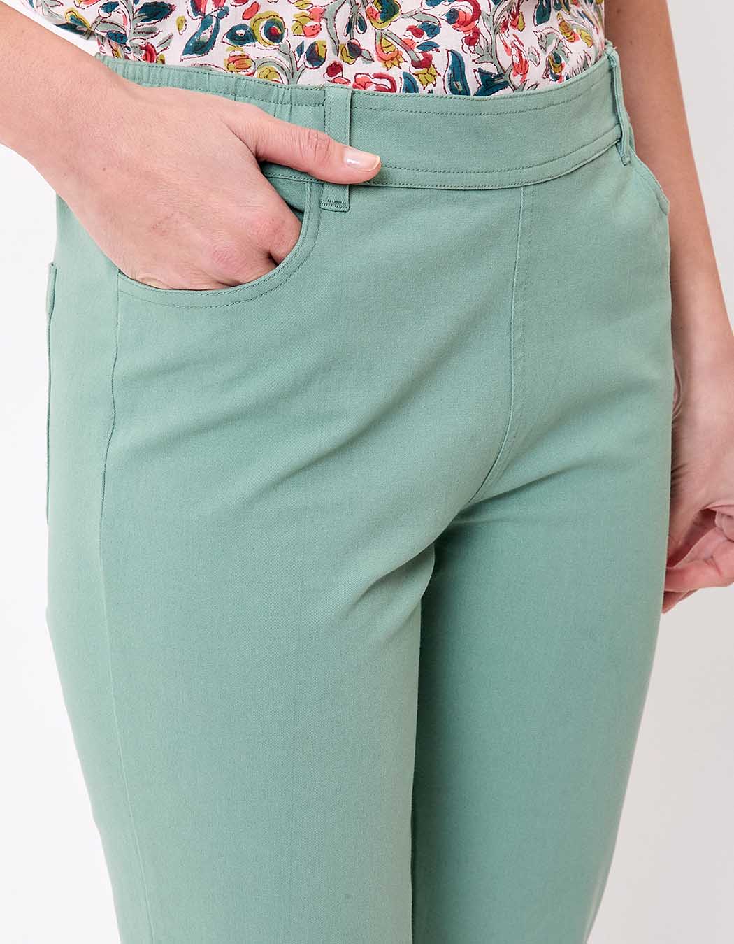 Fitted stretch cotton trousers femme La Fiancée