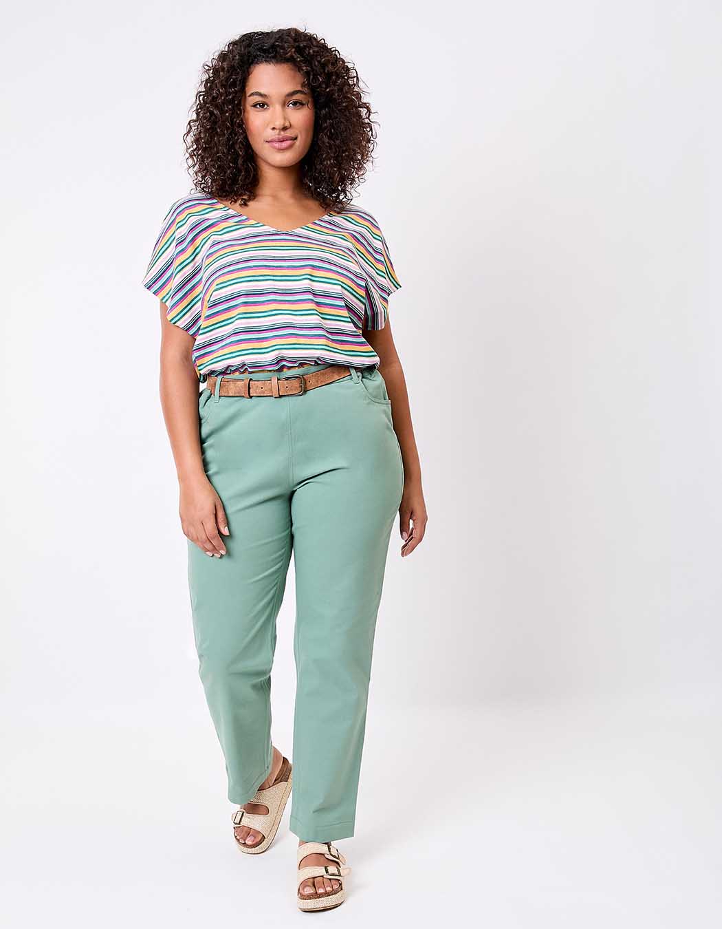 Fitted stretch cotton trousers femme La Fiancée