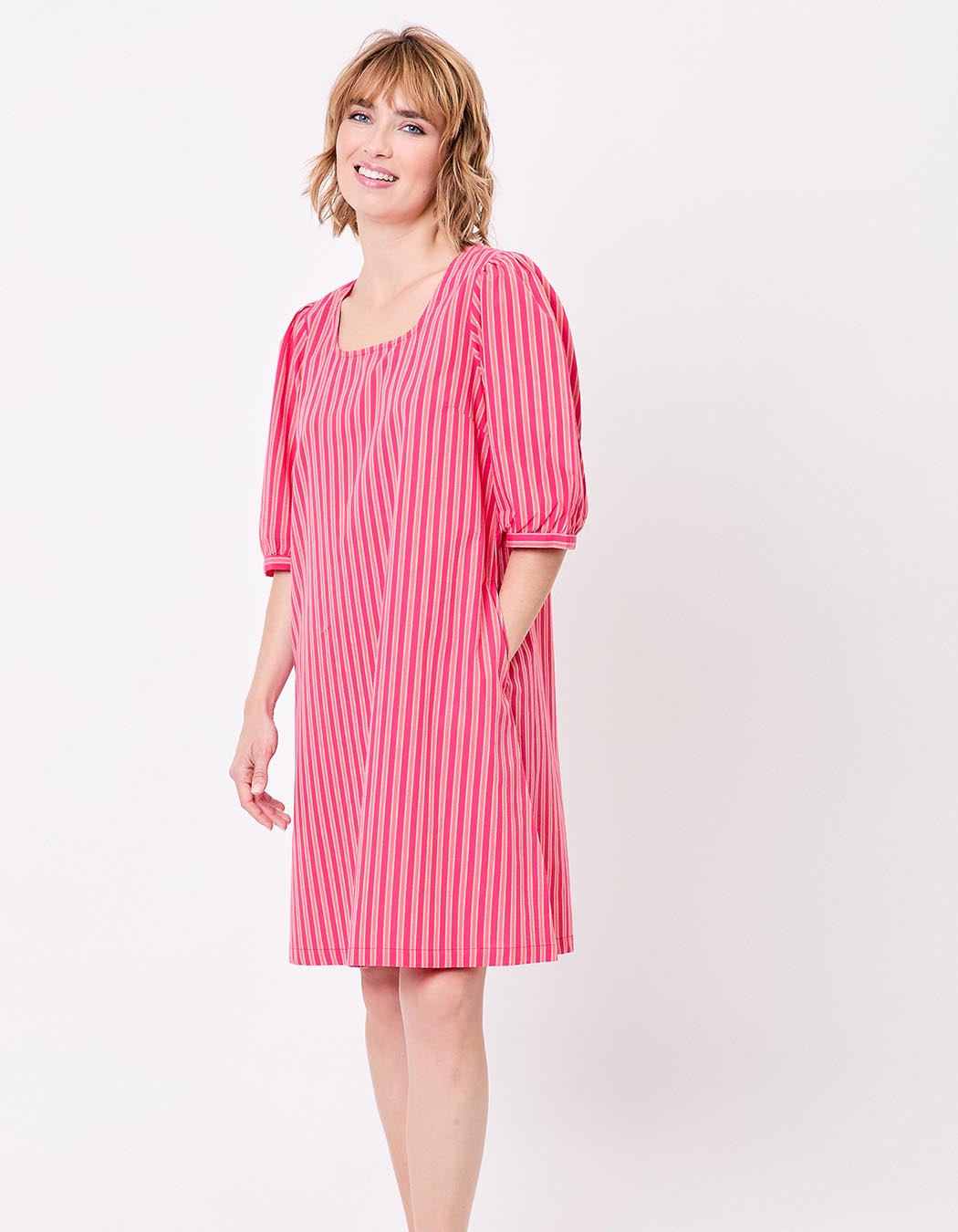 Striped organic cotton dress femme La Fiancée
