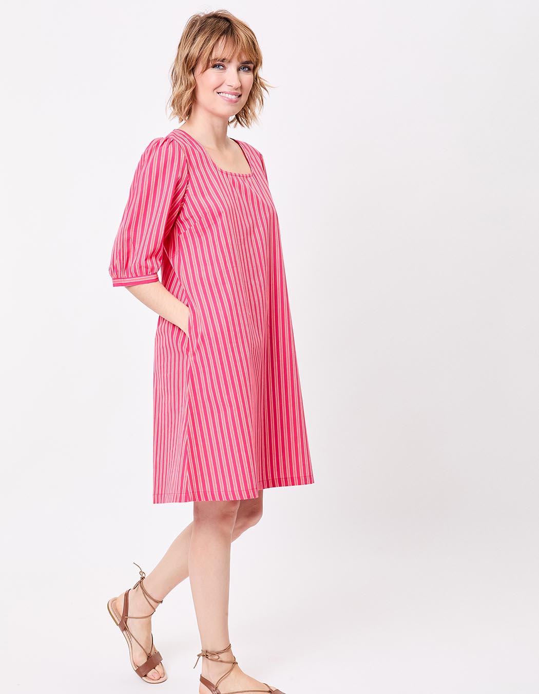 Striped organic cotton dress femme La Fiancée