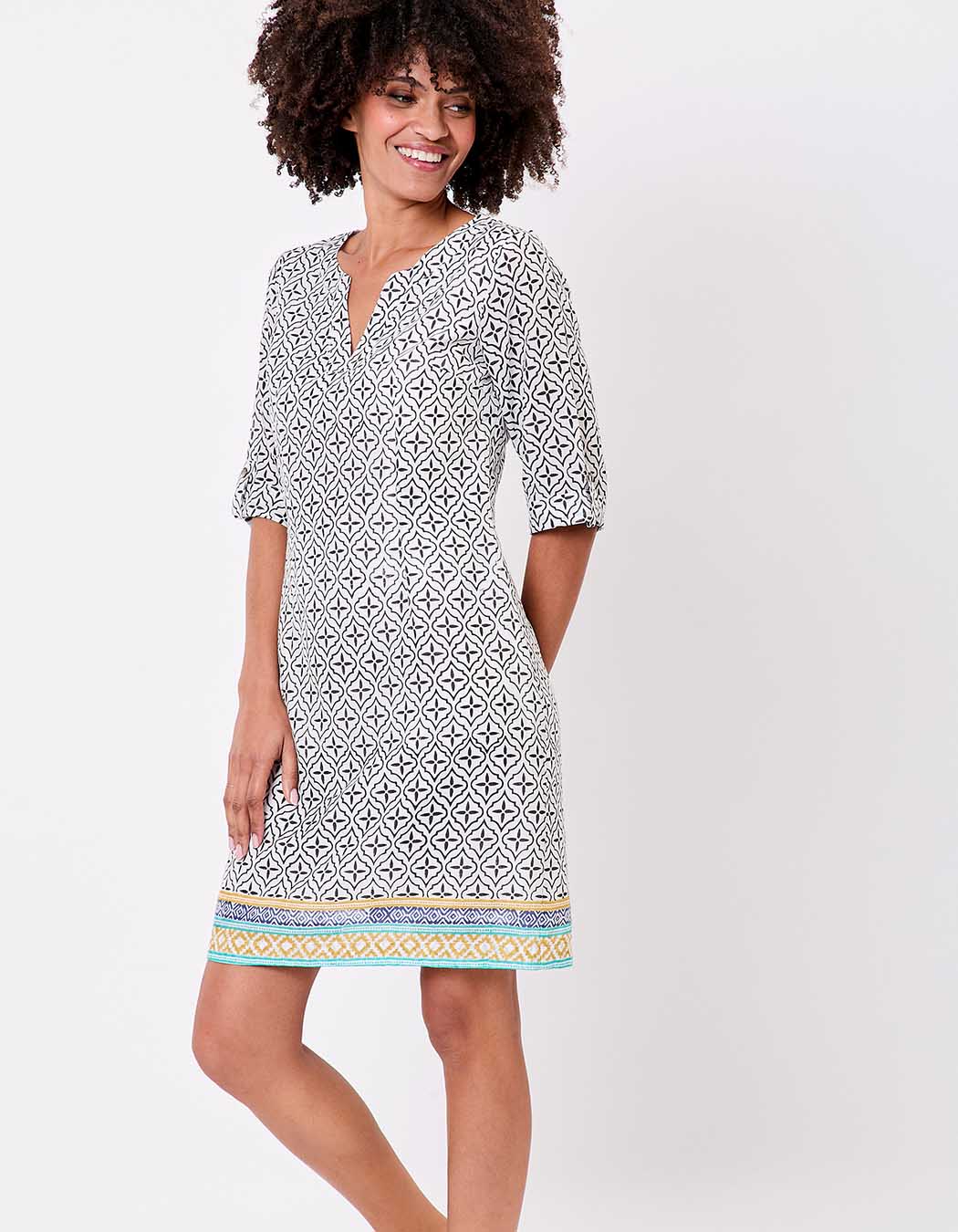 Organic cotton voile Tunisian collar dress femme La Fiancée