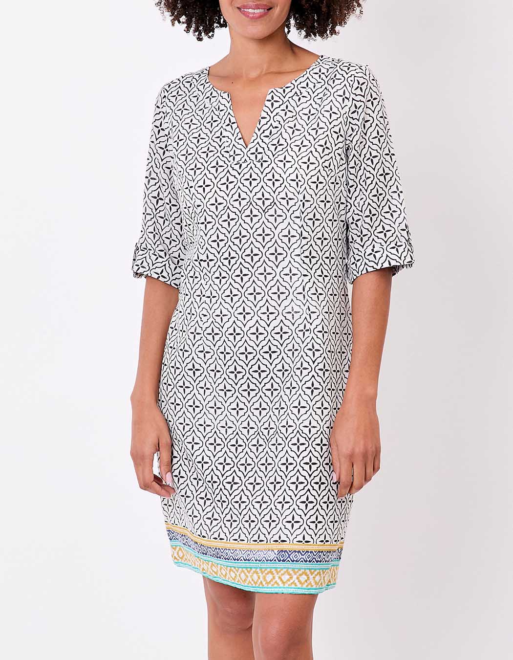 Organic cotton voile Tunisian collar dress femme La Fiancée