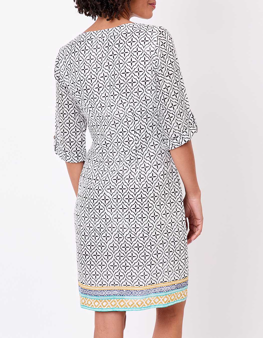 Organic cotton voile Tunisian collar dress femme La Fiancée