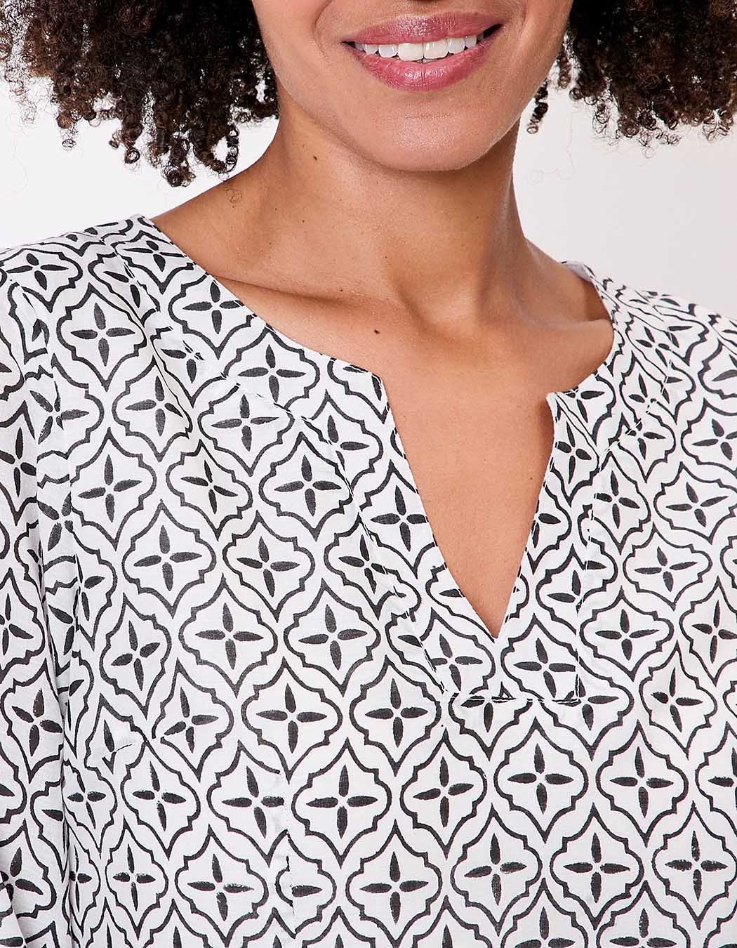 Organic cotton voile Tunisian collar dress femme La Fiancée