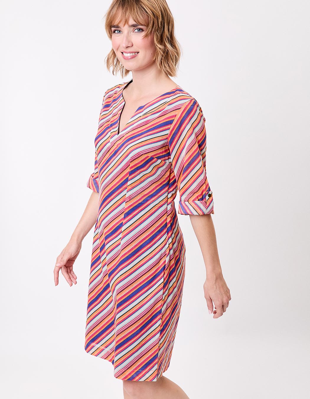 Organic cotton voile Tunisian collar dress femme La Fiancée