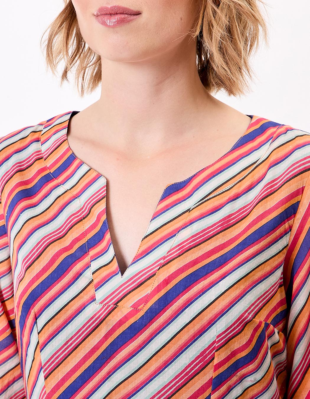 Organic cotton voile Tunisian collar dress femme La Fiancée