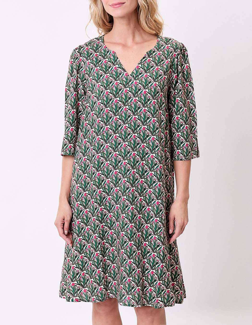 Flowy flared dress with 3/5 sleeves femme La Fiancée