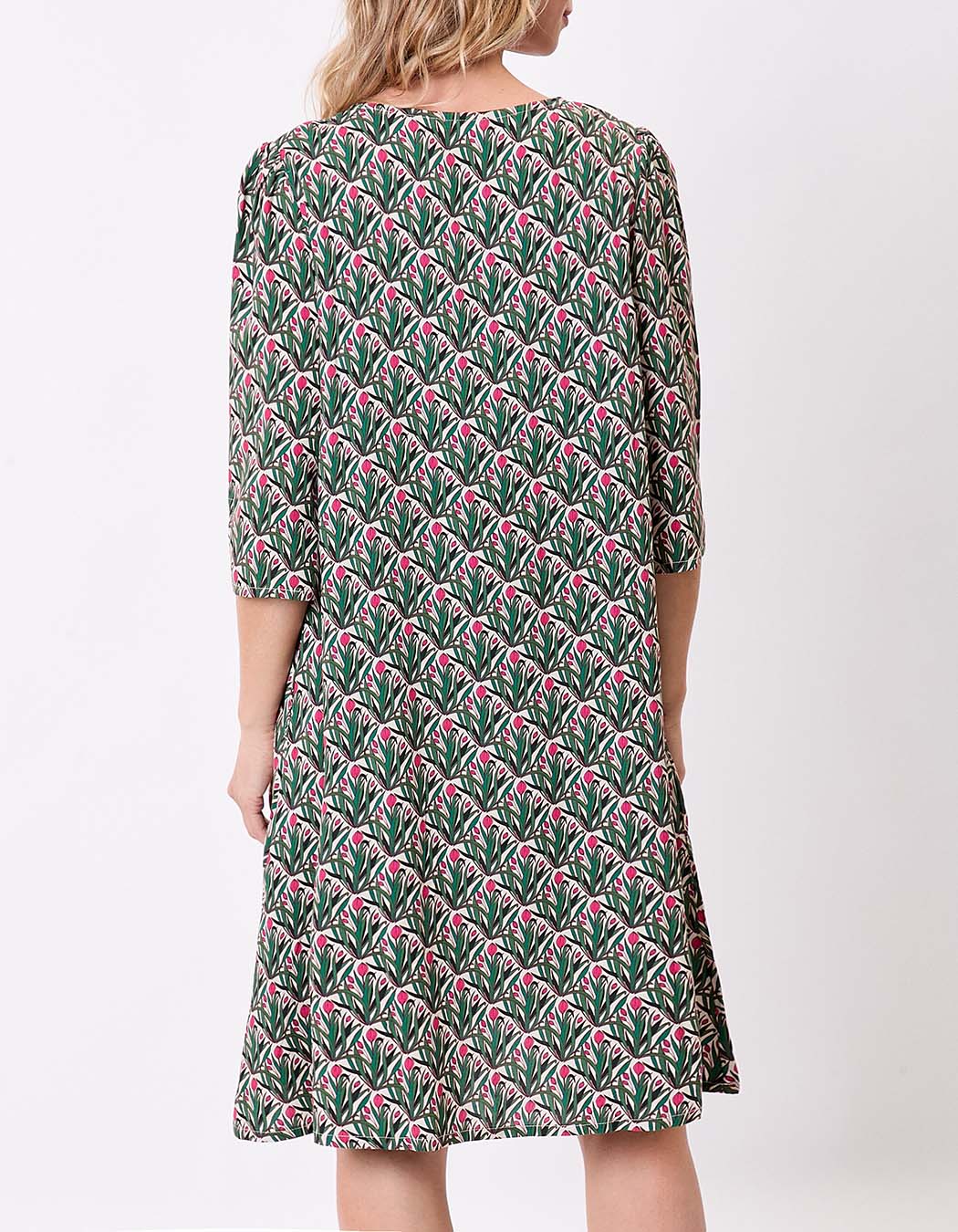 Flowy flared dress with 3/5 sleeves femme La Fiancée