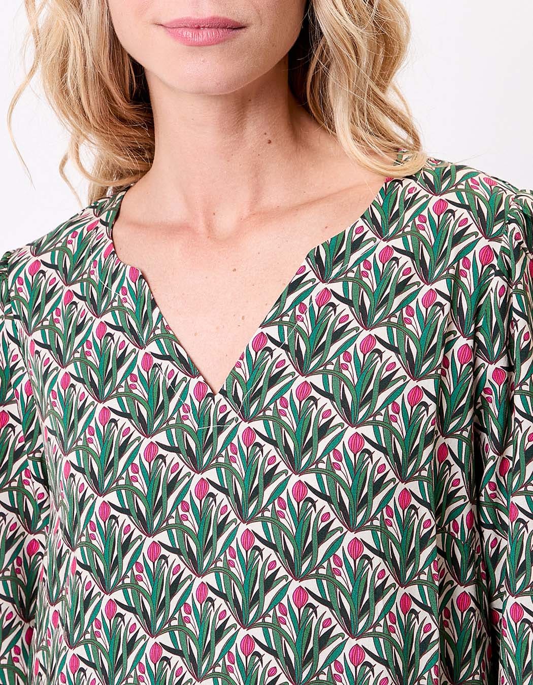 Flowy flared dress with 3/5 sleeves femme La Fiancée