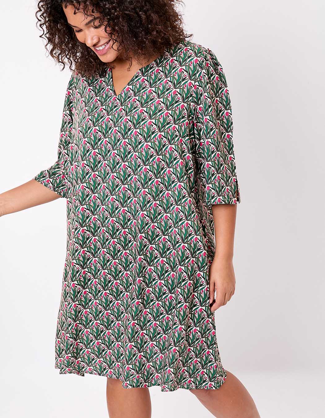 Flowy flared dress with 3/5 sleeves femme La Fiancée