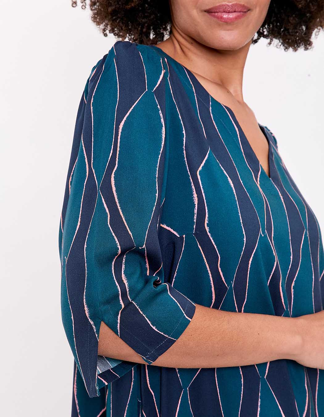 Flowy flared dress with 3/6 sleeves femme La Fiancée