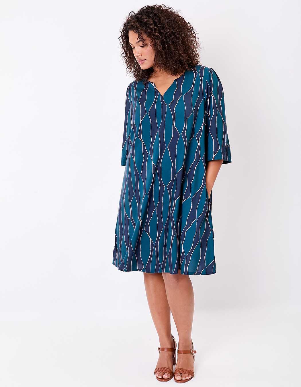 Flowy flared dress with 3/6 sleeves femme La Fiancée