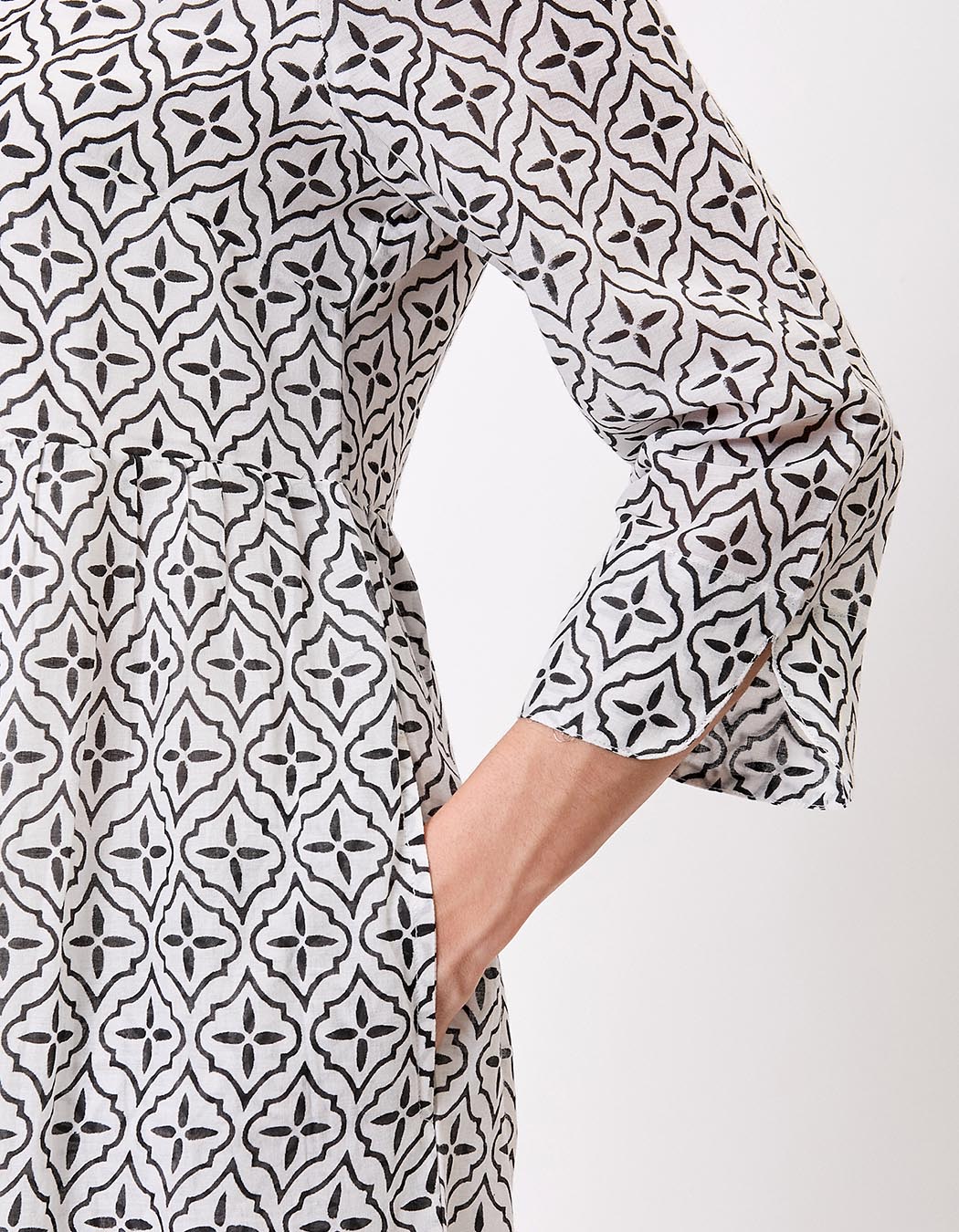 Long printed cotton voile dress femme La Fianc&eacute;e