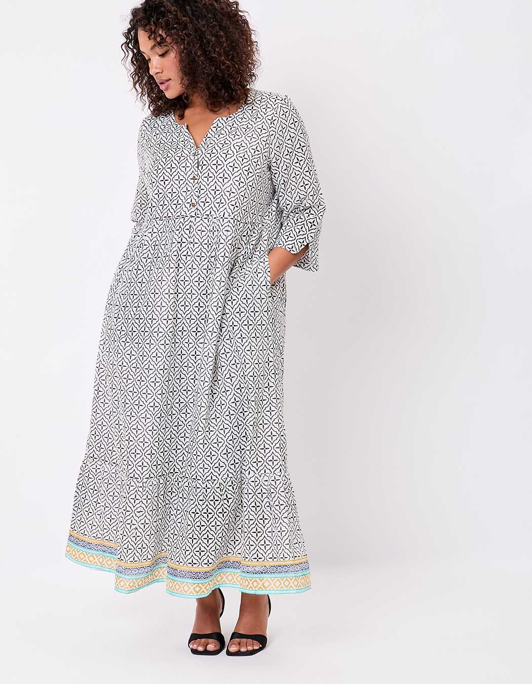 Long printed cotton voile dress femme La Fianc&eacute;e
