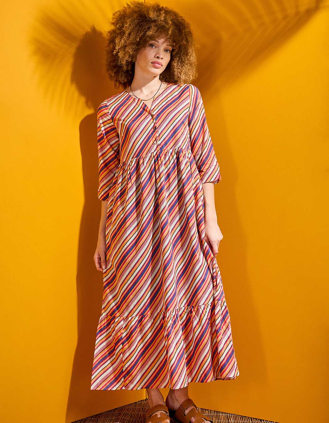 Long printed cotton voile dress femme La Fianc&eacute;e
