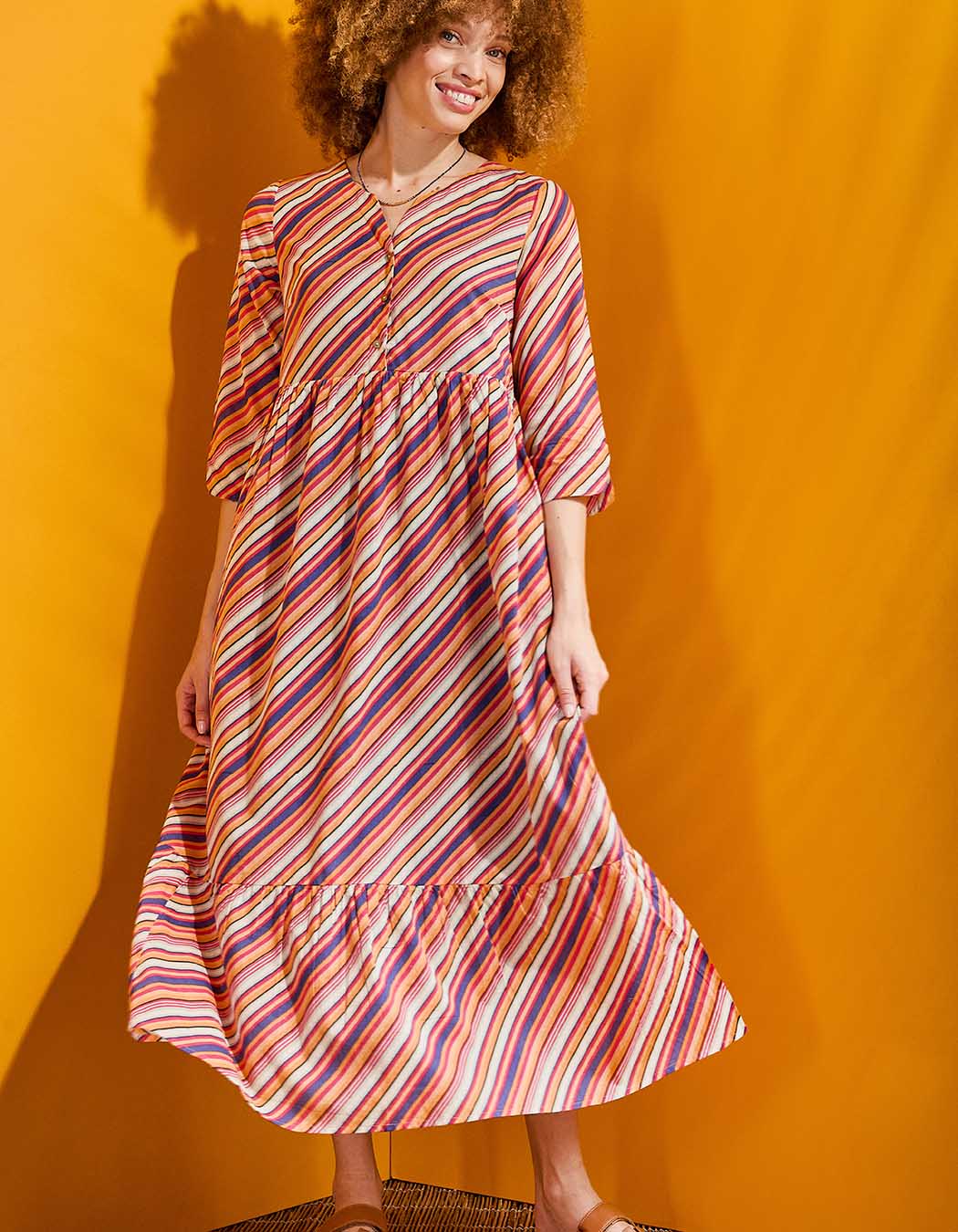 Long printed cotton voile dress femme La Fianc&eacute;e