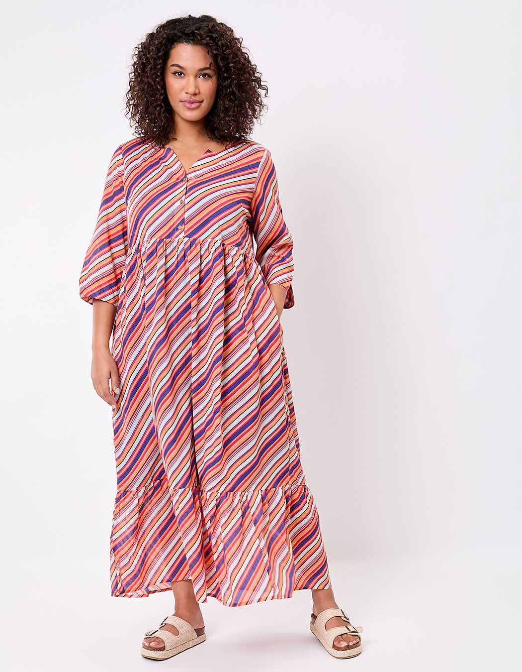 Long printed cotton voile dress femme La Fianc&eacute;e