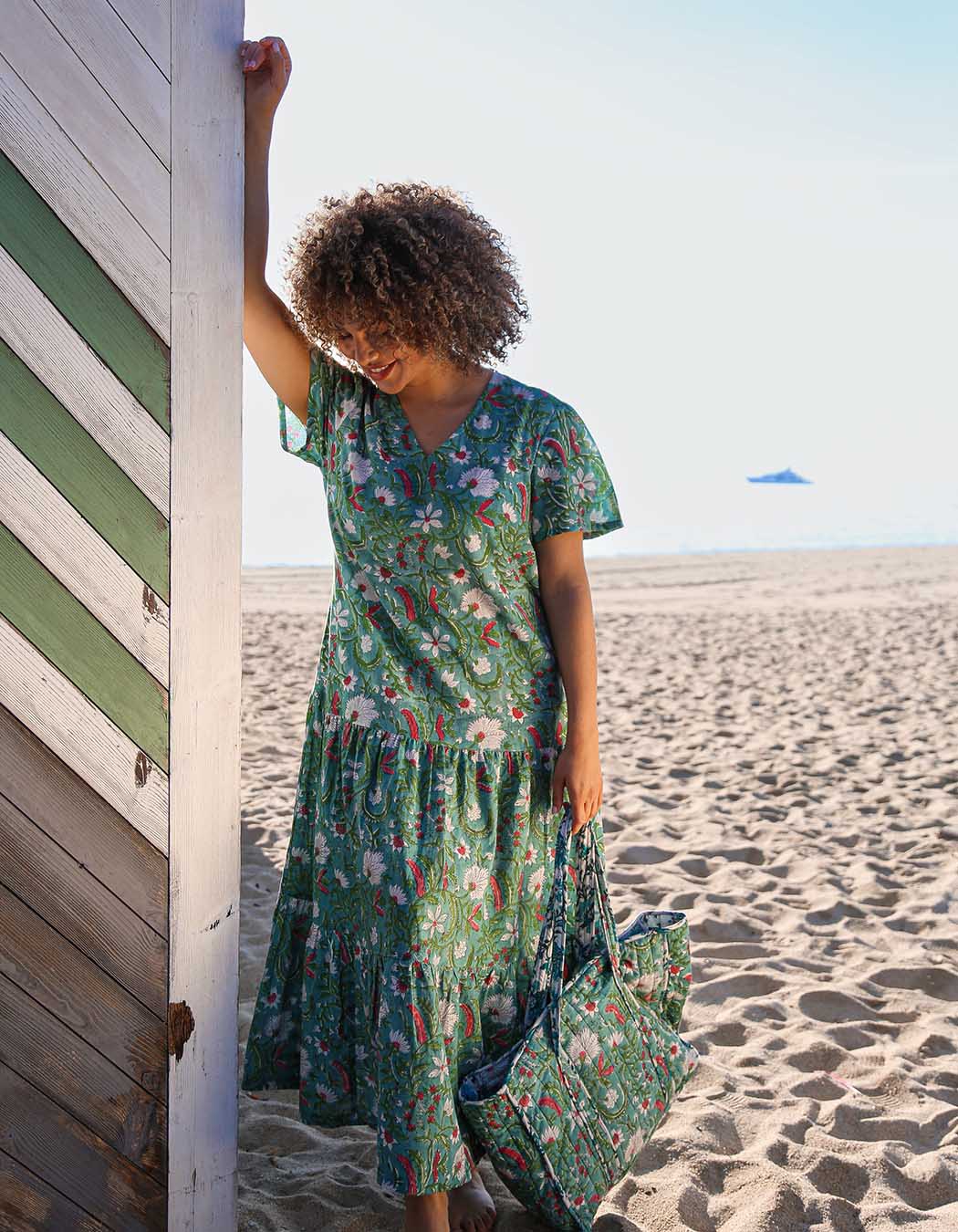 Long cotton dress with ruffles femme La Fiancée