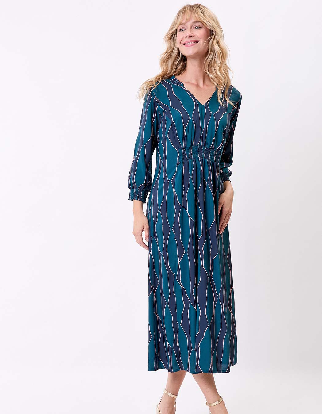Fitted flowy midi dress femme La Fiancée