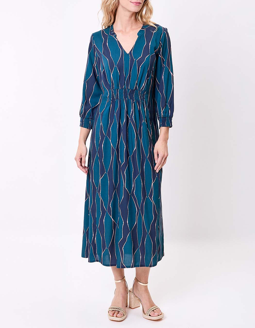 Fitted flowy midi dress femme La Fiancée