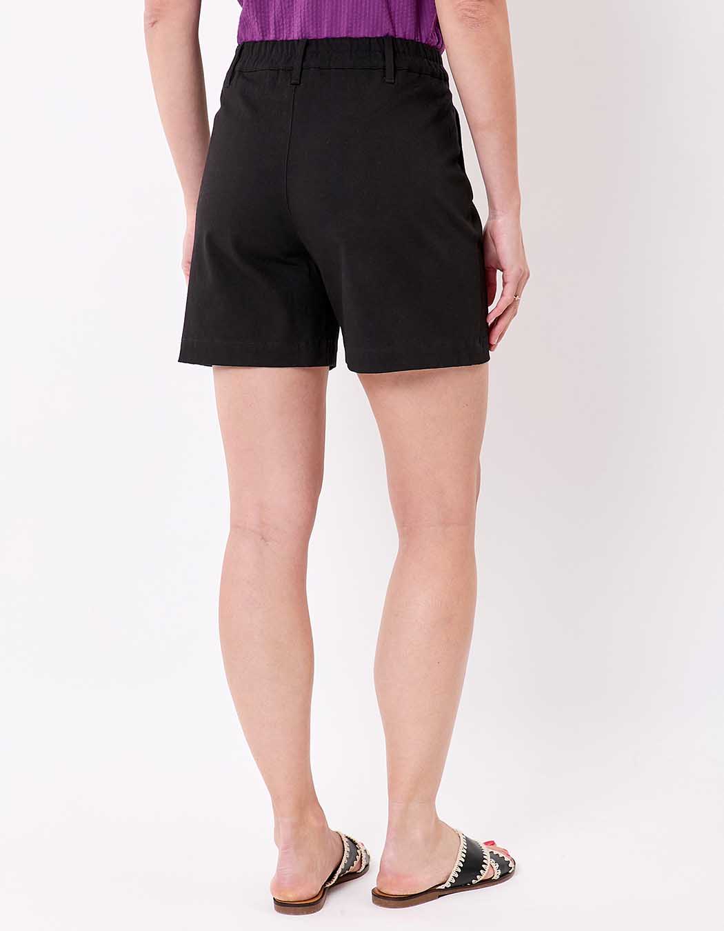 Plain cotton elastane shorts femme La Fiancée